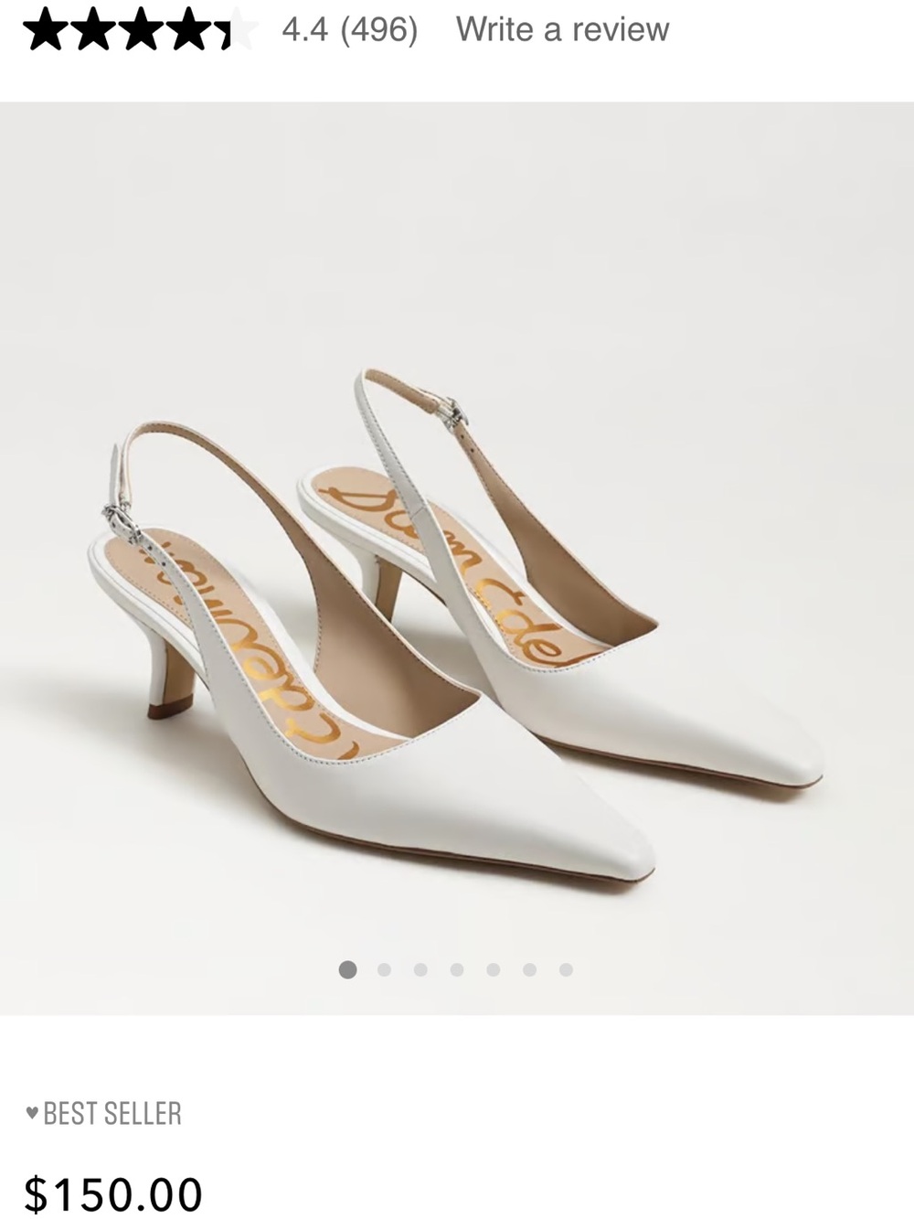 Sam Edelman “Bianka” pearl rhinestone Ivory mesh Slingback Kitten Heels NIB 8.5 - Picture 8 of 8